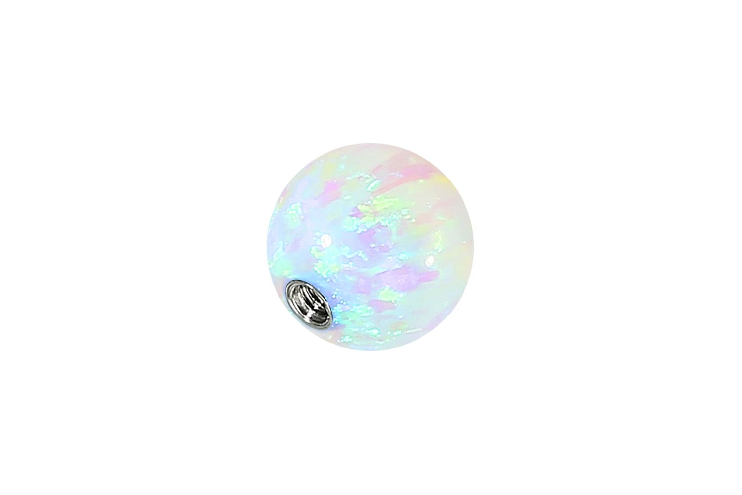 Synthetischer Opal Schraubkugel mit Chirurgenstahl-Gewinde von Piercingline